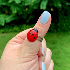 Lady Bug Adjustable Ring